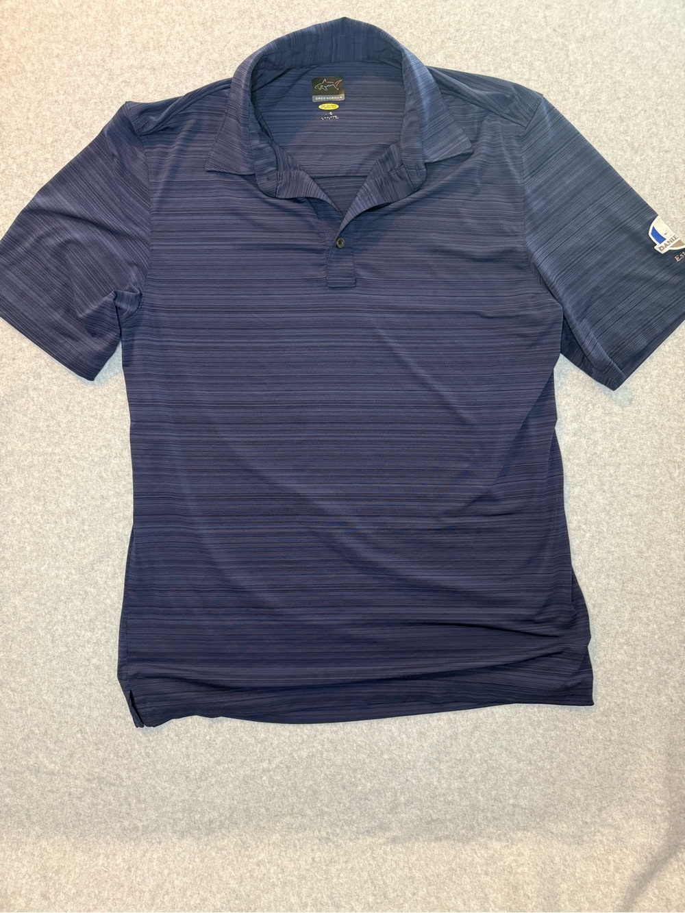 Greg Norman Collection Men's Navy Heathered Stripe Polo